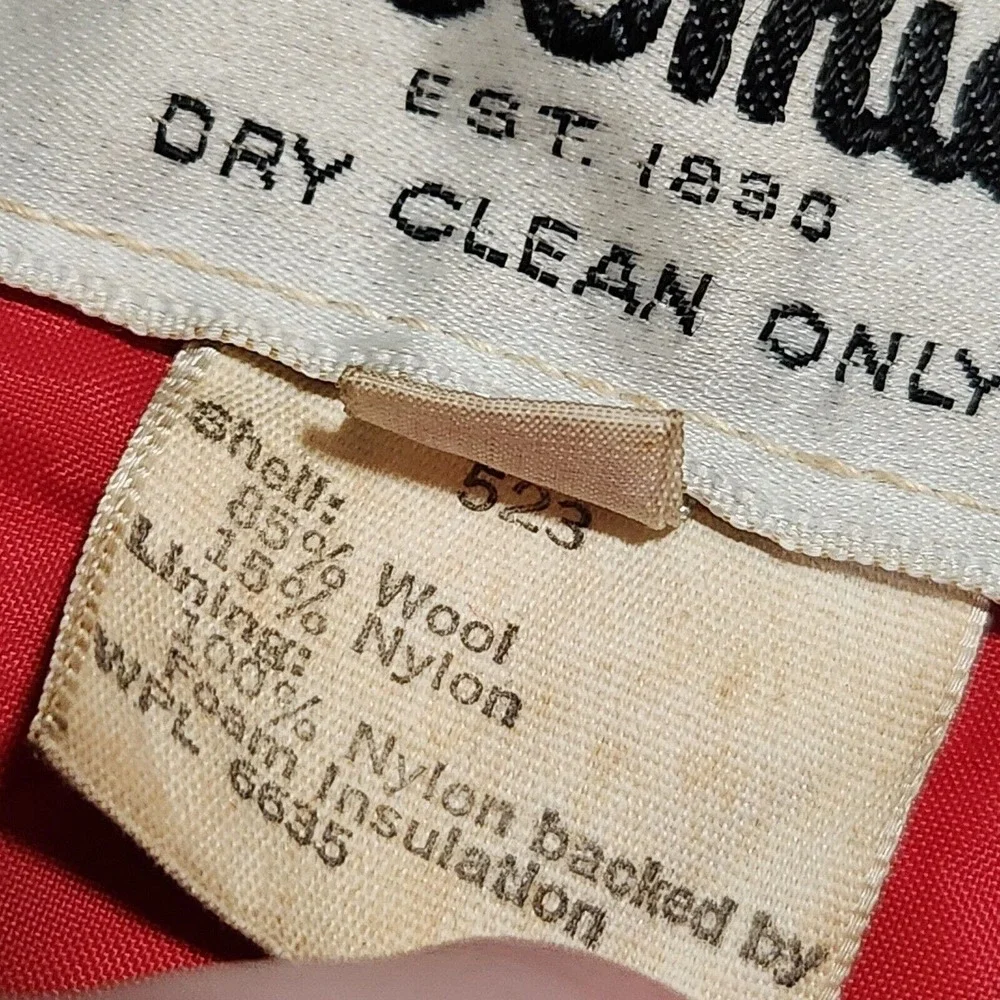 VTG Woolrich Mens 40 Red Buffalo Plaid Heavy Wool Mackinaw‎ Coat USA #523 Jacket